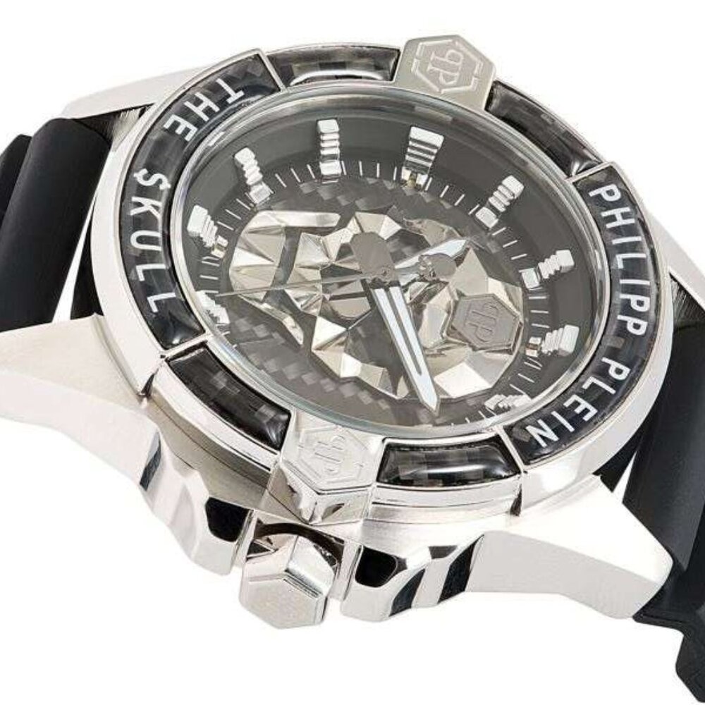 PHILIPP PLEIN The $KULL Carbon Fiber/Silver and Black/Quartz Watch - Picture 3 of 6